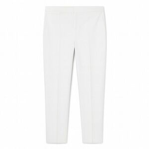NWT Talbots White Classic Side Zip Pants Cotton Stretch Office Casual Size 12